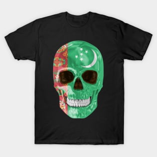 Turkmenistan Flag Skull - Gift for Turkmenistani With Roots From Turkmenistan T-Shirt